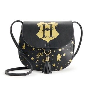 Harry Potter Hogwarts Celestial Black and Gold Saddle Bag